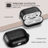 1 x RAW Customer Returns Leather Case for AirPods Pro 2 2022, ICARERFAMILY Premium Genuine Leather Shockproof Protective Case for AirPods Pro 2 Headphones Charging Case with Hole LED Visible Support Wireless Charger-Black - RRP €25.2