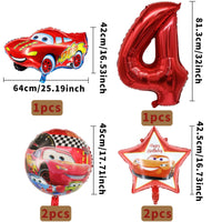 28 x Brand New Naotona Cars birthday decoration 4 years, 43 pieces car birthday decoration boy racing car children s birthday decoration cake decorations banner racing car balloons paper bags for theme party children - RRP €223.72