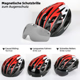 1 x RAW Customer Returns Shinmax Bicycle Helmet Men Women Bike Helmet with Visor Removable Goggles MTB Helmet with Light Men Women Mountain Bike Helmet Mountain Road Bicycle Helmets Adjustable Safety Protection NR-096 - RRP €45.99