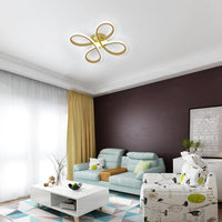 1 x RAW Customer Returns SENQIU LED ceiling light, 32W 3400LM creative flower shape ceiling lamp LED made of acrylic, 6500K white light golden ceiling lighting for living room, children s room - RRP €39.06