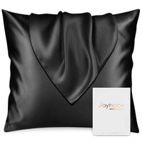 1 x RAW Customer Returns Joyhabit silk pillowcase 80x80, 100 organic mulberry silk from nature, black, soft and breathable for skin protection, freedom from sweat while sleeping - RRP €42.99