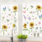 9 x Brand New YICHEN window pictures sunflower window stickers, 6 sheets window stickers PVC stickers, reusable window film window decoration window stickers for children s room wall decoration - RRP €90.63