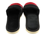 1 x Brand New APREGGIO - Soft Textile Women s Slippers - Open Toe Women s Mules - Summer and Winter Slippers - Soft Sole - Black Red - Ideal for Sensitive Feet - Size 37 EU - RRP €18.16