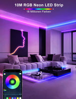 1 x RAW Customer Returns DBFAIRY RGB LED Strip 10M, 24V Neon LED Strip with APP and Remote Control, IP65 Waterproof LED Tape Music Sync, Flexible Silicone Neon Light Strip for Indoor Outdoor Home Decoration - RRP €39.99