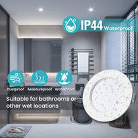 1 x RAW Customer Returns LED Spotlights 230V 9W 720LM, Cold White 6500K, Ultra Thin Recessed Spotlight 2.55mm Dimmable IP44 Waterproof Bathroom LED Spotlights for Bathroom Living Room Kitchen, Cutout 120-130mm, Pack of 6 - RRP €22.8