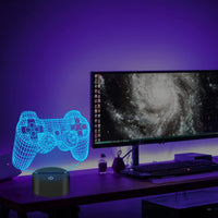 1 x RAW Customer Returns CooPark Pixel Game Over Illusion Lamp, Gamepad 3D Night Light 3 Patterns with Remote Control 16 Color Changing Playroom Decor Best Christmas Birthday Gifts for Kids Boys Child - RRP €22.99