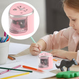 1 x RAW Customer Returns Electric pencil sharpener TOYMYTOY Two-hole pencil sharpener in Pink - RRP €23.59