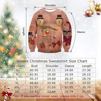 1 x RAW Customer Returns IDGREATIM Women Funny 3D Printed Santa Claus Long Sleeve Ugly Sweatshirts Pullover for Christmas M - RRP €30.55