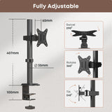 1 x RAW Customer Returns PUTORSEN monitor mount 1 monitor for 13-35 inch monitors LCD LED TVs, height adjustable screen mount, tilt and rotate monitor arm, monitor stand, 10kg per arm, VESA 75x75 to 200x200mm - RRP €35.27