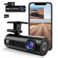 1 x RAW Customer Returns Dashcam car front and rear, 2K 2560x1440P WiFi car dash camera, with 64 GB SD card, 170 wide angle mini front dash camera car wireless, WDR, app control, parking monitoring, loop recording - RRP €65.59