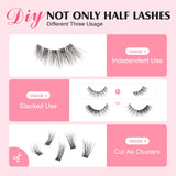 1 x RAW Customer Returns Parriparri Half Eyelashes Natural Artificial 10 Pairs Cat Eye Clear Band Half Cateye Fluffy False Natural Fake Lashes - RRP €8.99