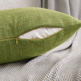 1 x RAW Customer Returns MIULEE cushion covers cushion cover decorative cushion linen look decorative cushion cover sofa cushion couch cushion decoration cross with hidden zipper for sofa bedroom set of 2 30 x 50 cm green - RRP €15.73