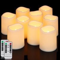 1 x RAW Customer Returns yunsheng 9 pieces flameless LED candles with remote control timer function, battery-operated LED candles flickering flame 7.5 x 10 cm , waterproof candle, indoor outdoor home decoration - RRP €27.22