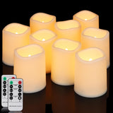 1 x RAW Customer Returns yunsheng 9 pieces flameless LED candles with remote control timer function, battery-operated LED candles flickering flame 7.5 x 10 cm , waterproof candle, indoor outdoor home decoration - RRP €26.99