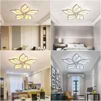 1 x RAW Customer Returns Sky angle LED Ceiling Light with Remote Control, Dimmable Bedroom Lamp, Creative Flower Shape Design Living Room Ceiling Light 5 Heads 63cm 24.8inch  - RRP €69.99