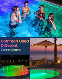 1 x RAW Customer Returns LED Pool Lights with App Control, 18W RGB Dimmable Underwater with Magnets, IP68 Waterproof Music Sync Color Changing 12V Pool Lights for Inground Aboveground Pool Lights - RRP €30.24