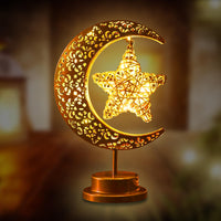 1 x RAW Customer Returns IWTBNOA LED Ramadan Lights Moon Lamp, LED Moon Star Table Lamp, Ramadan Fairy Lights, Iron Ramadan Crescent Lamp, Ramadan Decoration Lamp, Eid Lights, Muslim Islam Table Decoration Battery Operated - RRP €23.18