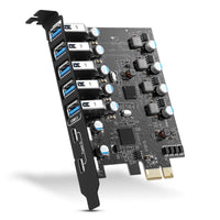 1 x RAW Customer Returns ULANSEN PCI-E to 7-Port - Type C 2 , Type A 5 USB 3.0 HUB Internal Expansion Card Controller Adapter PCI Express Card Desktop PC for Windows Mac Linux - RRP €31.25