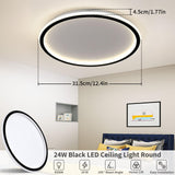 1 x RAW Customer Returns MOONSEA LED Ceiling Light 24W, Ceiling Lamp 4500K Ceiling Light, Modern LED Ceiling Light for Bedroom, Children s Room, Kitchen, Corridor, Black, 31.5cm - RRP €25.19