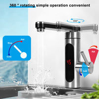 1 x RAW Customer Returns Electric Faucet with Instantaneous Water Heater 230V,CEIEVER Electric Heating Faucet LCD Temperature Display 360 Mixing Rotation Kitchen Faucet with Instant Water Heater for Kitchen - RRP €58.99