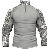 1 x RAW Customer Returns Memoryee Men s Military Tactical Shirt Long Sleeves Combat T-Shirt Camo Slim Fit with Zipper Pockets 1 4 ACU L - RRP €37.49