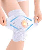 1 x RAW Customer Returns knee bandage women men, knee bandage with velcro fastening and patella gel pads for orthopedic bandage knee meniscus arthrosis joint pain relief sport white XXXL - RRP €19.15