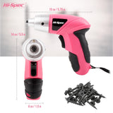 1 x RAW Customer Returns HI-SPEC Small cordless screwdriver in pink with rechargeable 3.6 V battery and LED light. 26-piece accessories - for everyone, big or small - RRP €23.18