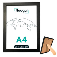 2 x RAW Customer Returns NOOGUI A4 frame Wood Photo Frame Wall Frames Dimensions 21x30 cm Color Black Ideal for photos and certificates A4 21x30 cm , Black  - RRP €16.1