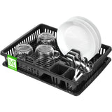 1 x RAW Customer Returns KADAX plastic dish drainer, draining rack with cutlery basket, dish basket, 38 x 30 x 7 cm, drip tray, dish rack, dish rack for plates, glasses, cutlery anthracite small  - RRP €19.14