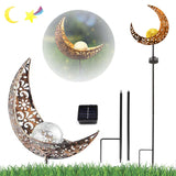 1 x RAW Customer Returns Moon solar lights garden decoration patio decoration, outdoor solar lamp for outside, solar light with ground spike, moon solar lights for outside patio lawn, metal moon solar garden light for patio balcony - RRP €17.99