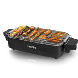 1 x RAW Customer Returns Electric grill table grill electric electric grill for balcony smoke-free BBQ grill with removable grease tray for 2-4 people balcony indoor grill party, 1800W - black - RRP €59.99