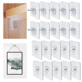 4 x Brand New 20pcs Self-adhesive Picture Hooks Transparent No Hole Hanging Picture Hooks Photo Posters Decorative Paintings - RRP €86.4