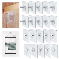 2 x Brand New 20pcs Self-adhesive Picture Hooks Transparent No Hole Hanging Picture Hooks Photo Posters Decorative Paintings - RRP €43.2