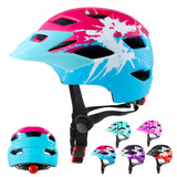 1 x RAW Customer Returns RaMokey Children s Bicycle Helmet, Bicycle Helmet with Light for Children, Lightweight Children s Helmet with Adjustable Dial for Girls and Boys 48-56 cm from 3-13 Years Red Blue  - RRP €30.85