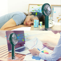 2 x RAW Customer Returns VKUSRA Handheld Fan, Portable Mini Fan with 4 Wind Speeds and 15 Rotatable Design, Electric Rechargeable USB Fan for Travel, Office, Home, Outdoor, Indoor - RRP €26.14