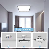 1 x RAW Customer Returns OTREN LED Ceiling Light Dimmable 36W, Modern Ceiling Lamp with Flat with Remote Control, 30CM Bathroom Lamp for Living Room Bedroom Children s Room Kitchen Office Hallway, 3240LM, IP44, Square - RRP €31.22