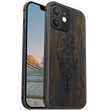 1 x RAW Customer Returns Carveit Magnetic Case for iPhone 12 mini Elegant Rosewood Soft TPU Bumper Shockproof Phone Case Compatible with 12mini Magsafe Case Wood Viking Compass Vegvisir  - RRP €33.99