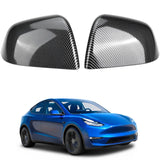 1 x RAW Customer Returns 1 Pair Car Rearview Mirror Cover Compatible with Tesla Model Y 2021-2023, Carbon Mirror Cover Cover Rearview Mirror Cap, Car Styling Decoration Accessories Carbon Fiber Pattern  - RRP €29.4