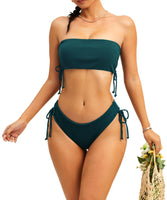 1 x RAW Customer Returns Navneet Bikini Women Set Bandeau Bikini Set Push Up String Bikini Sexy Bikini Bottoms Thong Bikinis Swimwear Swimsuits Swimsuit Bandeau Bikini Set Turquoise M - RRP €18.35