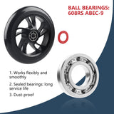 1 x RAW Customer Returns DBREAKS 2 pieces stunt scooter wheels 120mm, replacement wheels for scooter 120mm black, scooter replacement wheels set, scooter wheels with ABEC-9 ball bearings, hardness 88A, suitable for all kinds of scooters - RRP €28.51