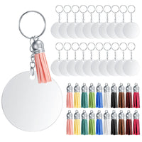 1 x RAW Customer Returns PIANKEKE 80 pieces acrylic keychain blanks set, with 20 colorful tassel pendants, 20 acrylic blank key rings with 20 chains and 20 jump rings, for DIY keychain crafts - RRP €9.61