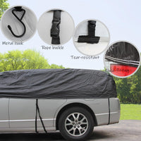 1 x RAW Customer Returns BEXITA half garage car winter tarpaulin waterproof outdoor car car cover half car tarpaulin thickened fabric lined with cotton car window cover front and rear window cover - RRP €35.27