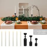 12 x Brand New FAEFTY Wooden Candle Holder Set of 3 6 Pieces LED Electric Candle, Candle Holder Black Candle Holder Stick Candles for Dining Table, Living Room, Bedroom - RRP €241.92