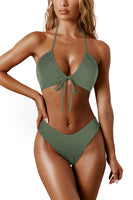 1 x RAW Customer Returns RXRXCOCO Sexy Brazilian Bikini Women Set Triangle String Top Bikini Set Thong Swimwear Army Green Size S - RRP €36.99