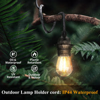 1 x RAW Customer Returns FIRMERST Waterproof lamp holder E27 with cable outdoor 10m black - RRP €24.99