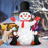 1 x RAW Customer Returns 180cm Inflatable Decoration Christmas Decoration, Victop Christmas Snowman Outdoor Decorations with Rotating Snow LED Light and 2 Penguins, for Holiday Party, Christmas Garden Party Decoration - RRP €26.4