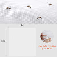 1 x RAW Customer Returns MYCARBON fly screen window set of 2 120 120cm Can be cut to size without drilling, adhesive mounting White anthracite transparent Insect protection window fly curtain mosquito net - RRP €9.79