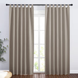 1 x RAW Customer Returns PONY DANCE Opaque curtains for the living room - thermal curtain against cold and heat, loop curtains for children s rooms, blackout curtains, loop curtain, set of 2, H 245 x W 140 cm, sand colour - RRP €36.26