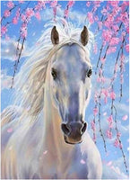 12 x Brand New Yeerum DIY 5D Diamond Painting Horse Cherry Blossoms Complete Accessories Animal Tree Embroidery Painting Diamond Painting Complete Set Cross Stitch Rhinestone Home Decoration 30 x 40 cm - RRP €106.44