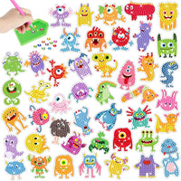 5 x Brand New 45 Pieces DIY Diamond Painting Sticker Set for Children Cute Cartoon Figure Mosaic Diamond Sticker Painting by Numbers Diamond Painting Kits Craft Gift for Girls Boys Children Beginners - RRP €102.0